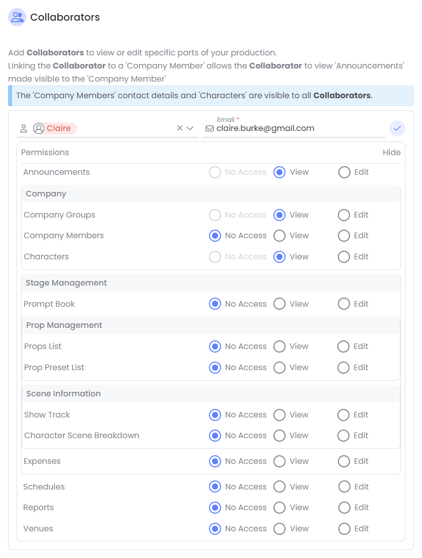 Collaborator Permissions